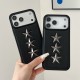 Embossed & 3D Metal Star Leather Design – Slim Shockproof iPhone Case