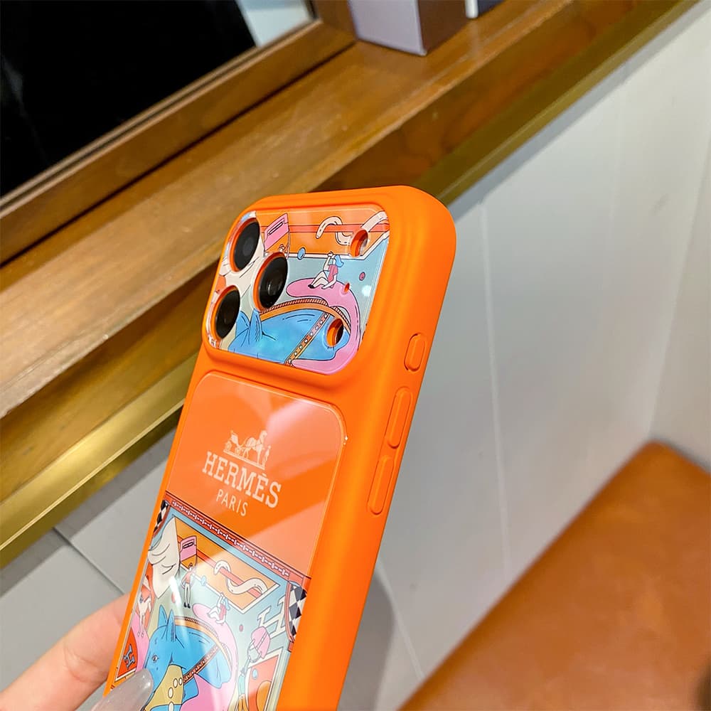 Hermès Silk Scarf Art Print Large Window Camera Mirror iPhone Case