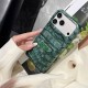 Prada Croc-Embossed Leather Card Slot Logo iPhone Case
