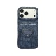 Prada Croc-Embossed Leather Card Slot Logo iPhone Case