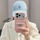 Prada Quilted Leather Card Slot Triangle Logo iPhone Case