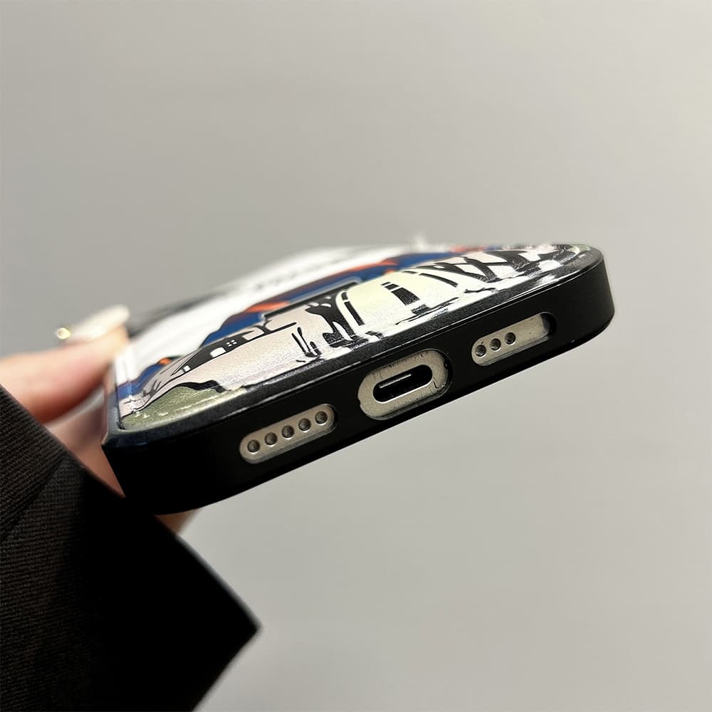 The North Face Puffer Quilted Mountain Print iPhone Case
