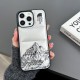 The North Face Puffer Quilted Sketch Mountain Print iPhone Case