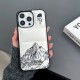 The North Face Puffer Quilted Sketch Mountain Print iPhone Case