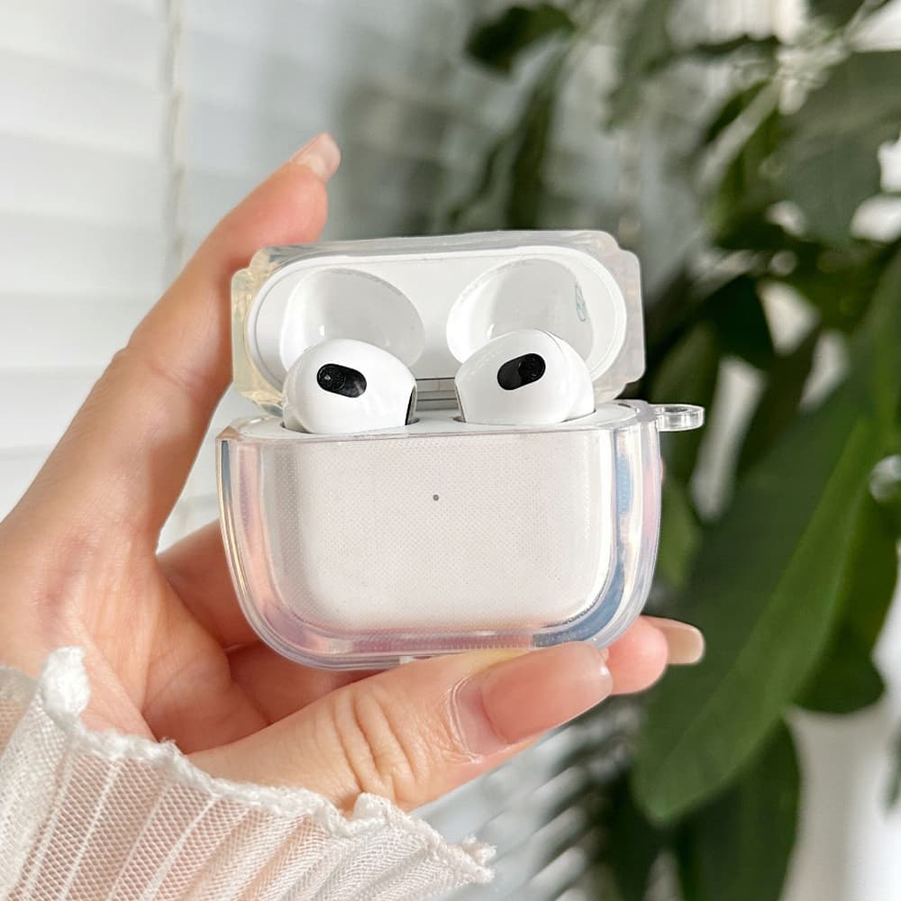 Crystal Clear AirPods Case with Detachable Hook – Anti-Scratch & Shockproof Protective Cover