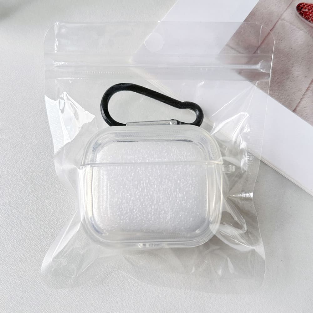 Crystal Clear AirPods Case with Detachable Hook – Anti-Scratch & Shockproof Protective Cover