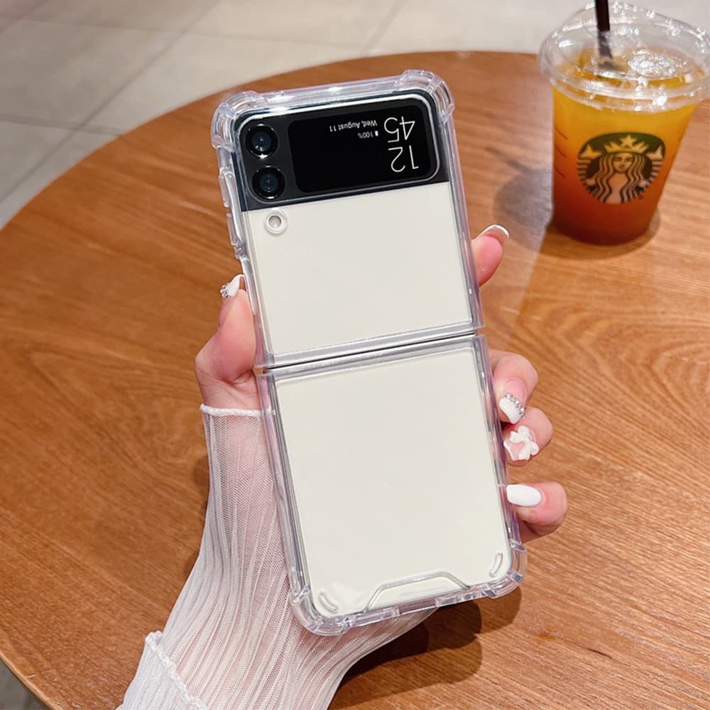 Crystal Clear Protective Case for Samsung Galaxy Z Flip – Transparent with Corner Protection