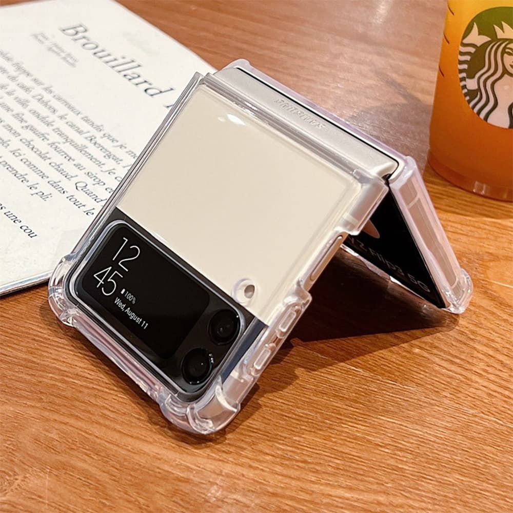 Crystal Clear Protective Case for Samsung Galaxy Z Flip – Transparent with Corner Protection