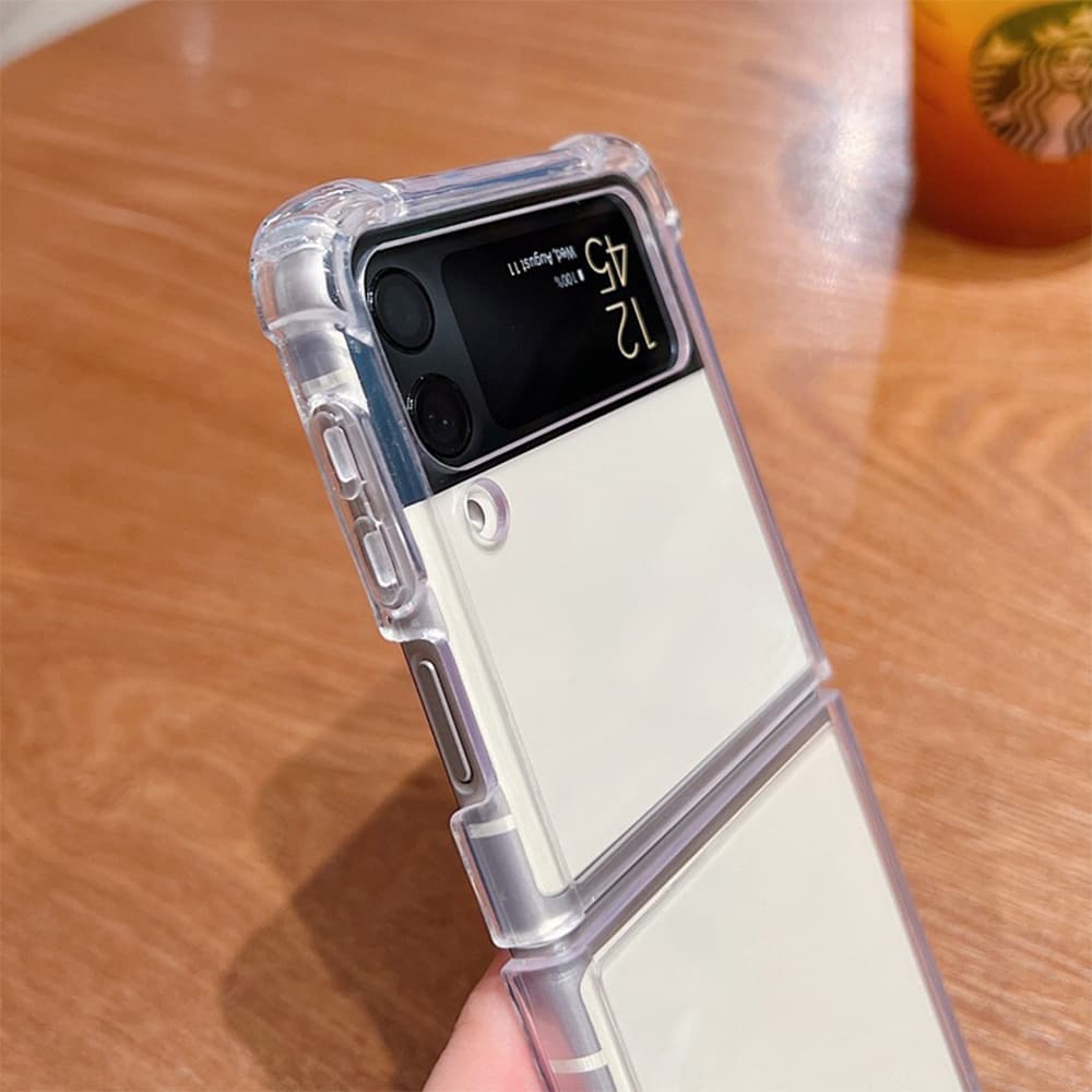 Crystal Clear Protective Case for Samsung Galaxy Z Flip – Transparent with Corner Protection