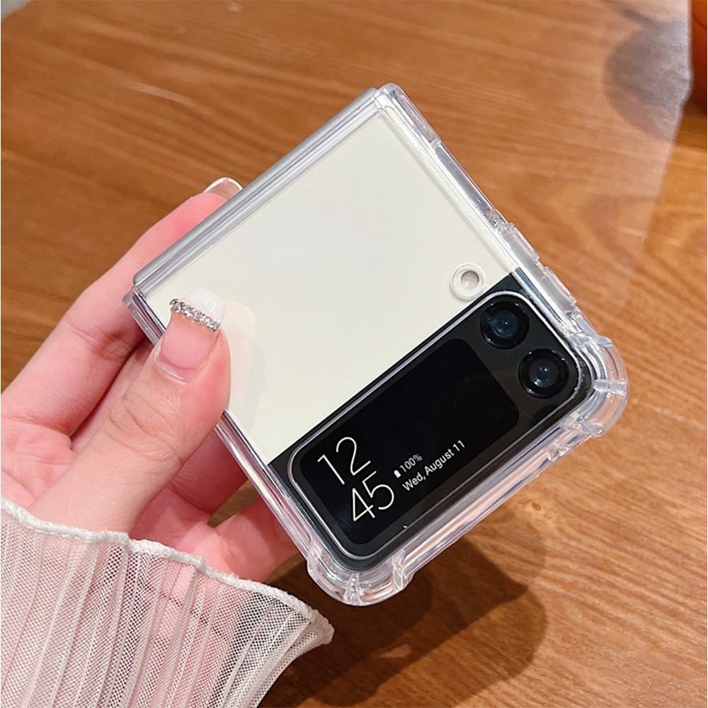 Crystal Clear Protective Case for Samsung Galaxy Z Flip – Transparent with Corner Protection