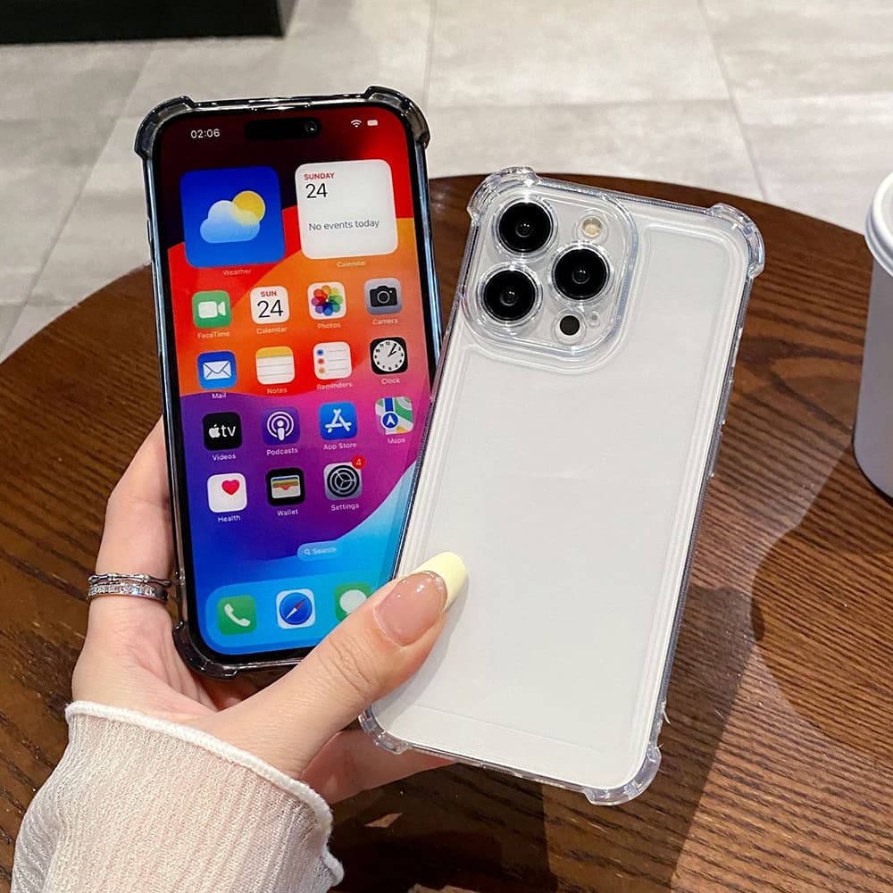 Air-Cushion Corner Protection iPhone Case – Crystal Clear & Smoky Translucent Anti-Yellowing Covers