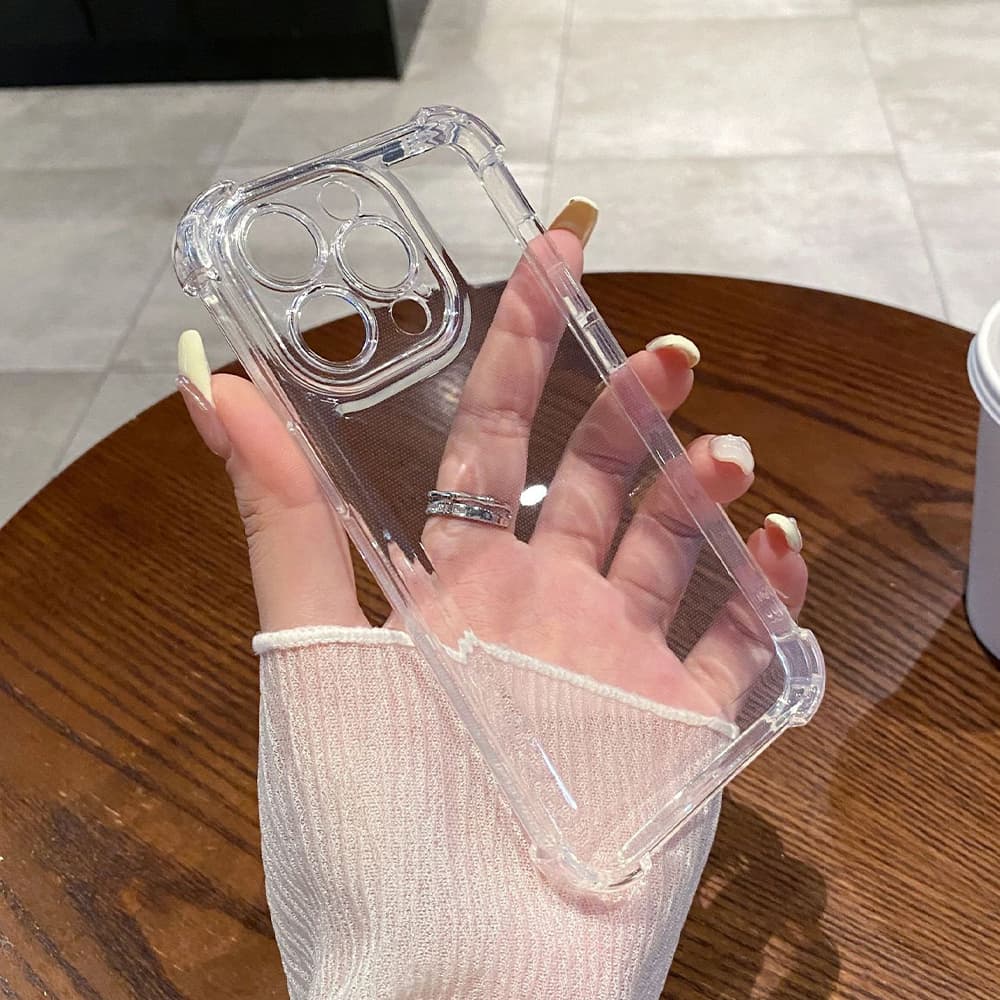 Air-Cushion Corner Protection iPhone Case – Crystal Clear & Smoky Translucent Anti-Yellowing Covers