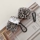 Leopard Print Silicone Case for AirPods with Detachable Hook