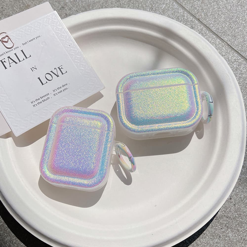 Holographic Glitter AirPods Case with Matching Hook