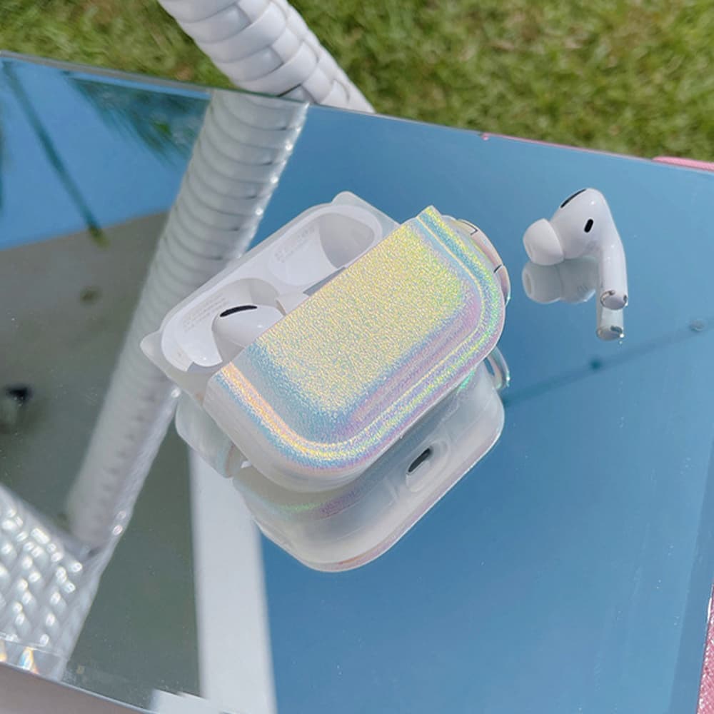Holographic Glitter AirPods Case with Matching Hook